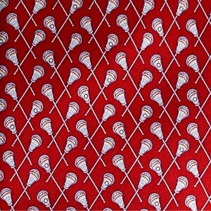 Vineyard Vines Red Lacrosse Pattern Silk Tie